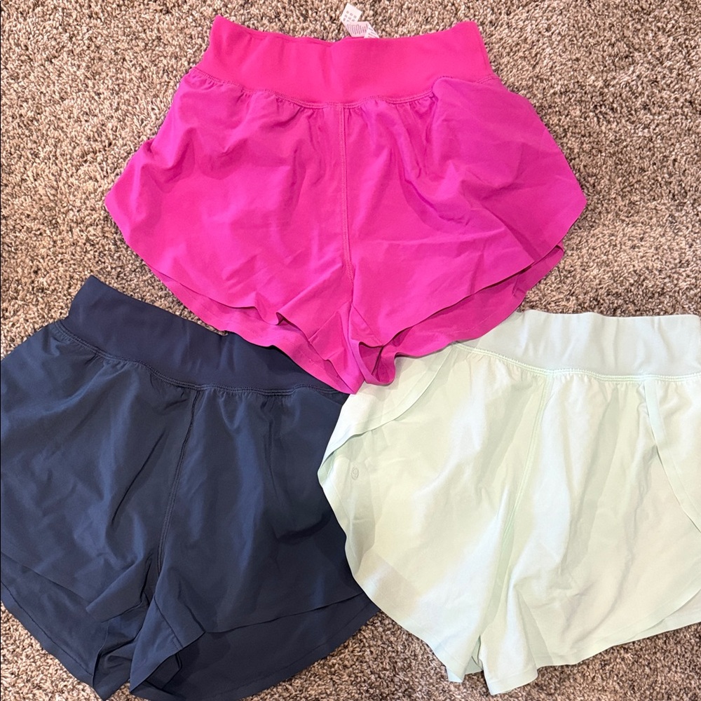 CRZ YOGA Women's Athletic Shorts - Fuchsia, Navy, Light Green